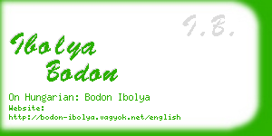 ibolya bodon business card